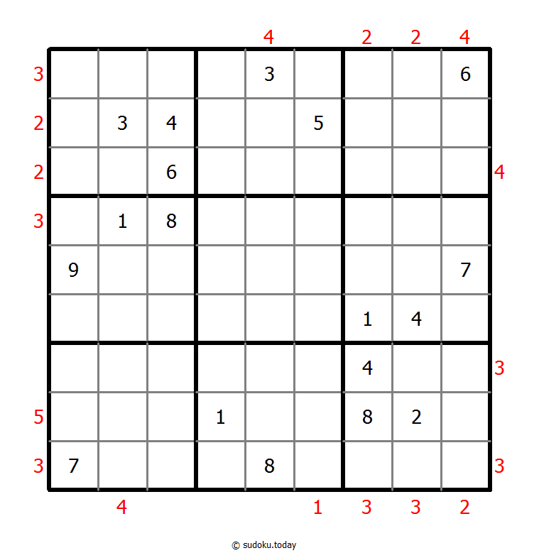 摩天大楼数独 #48460