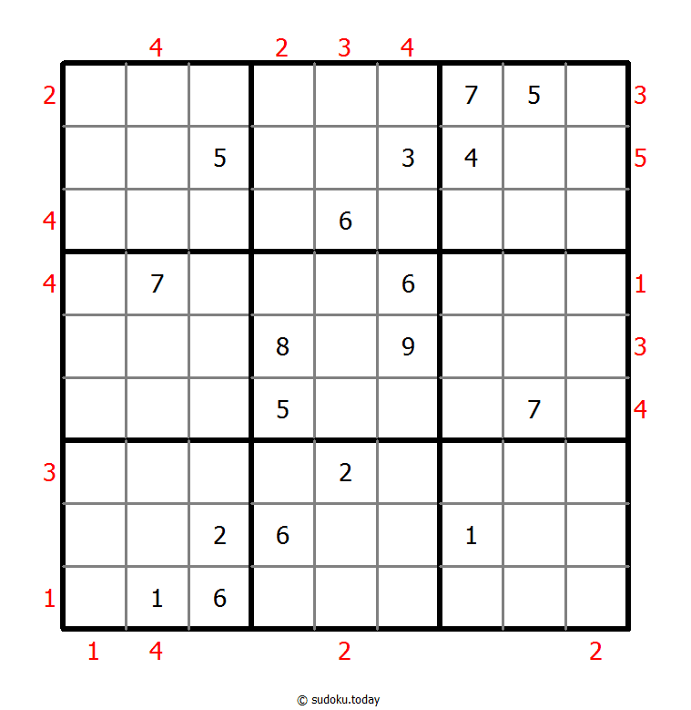 摩天大楼数独 #48603