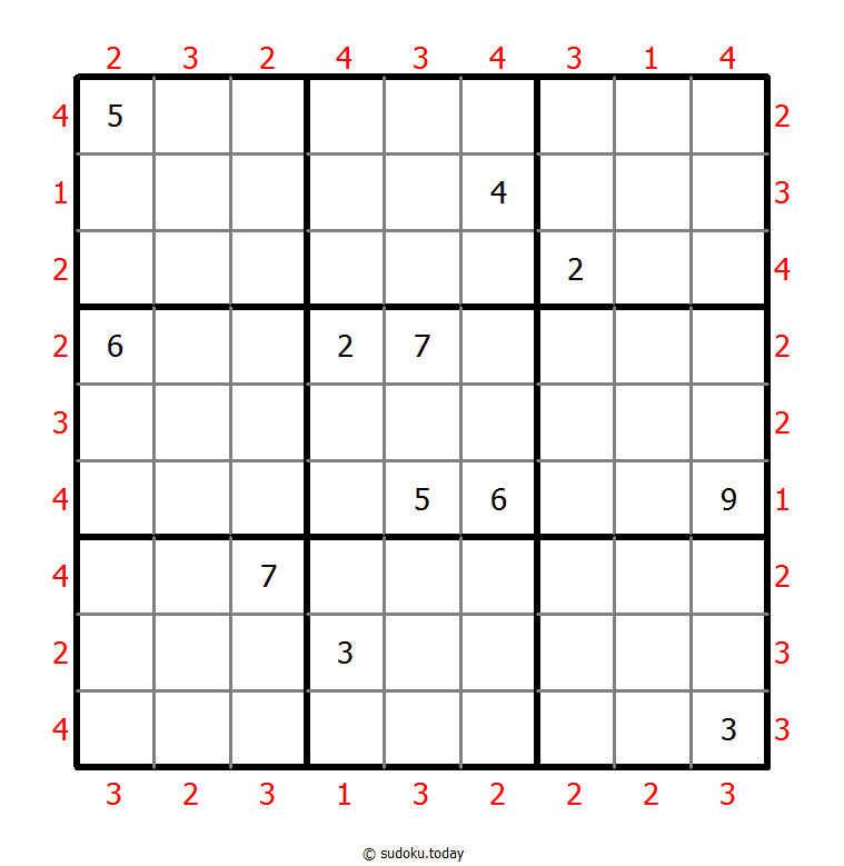摩天大楼数独 #46584