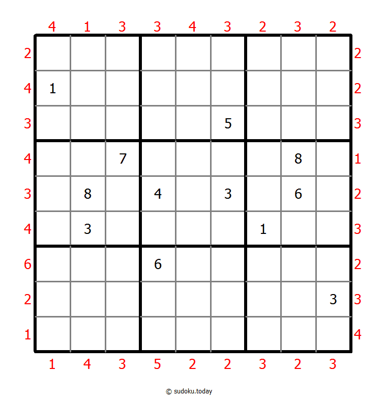 摩天大楼数独 #47636