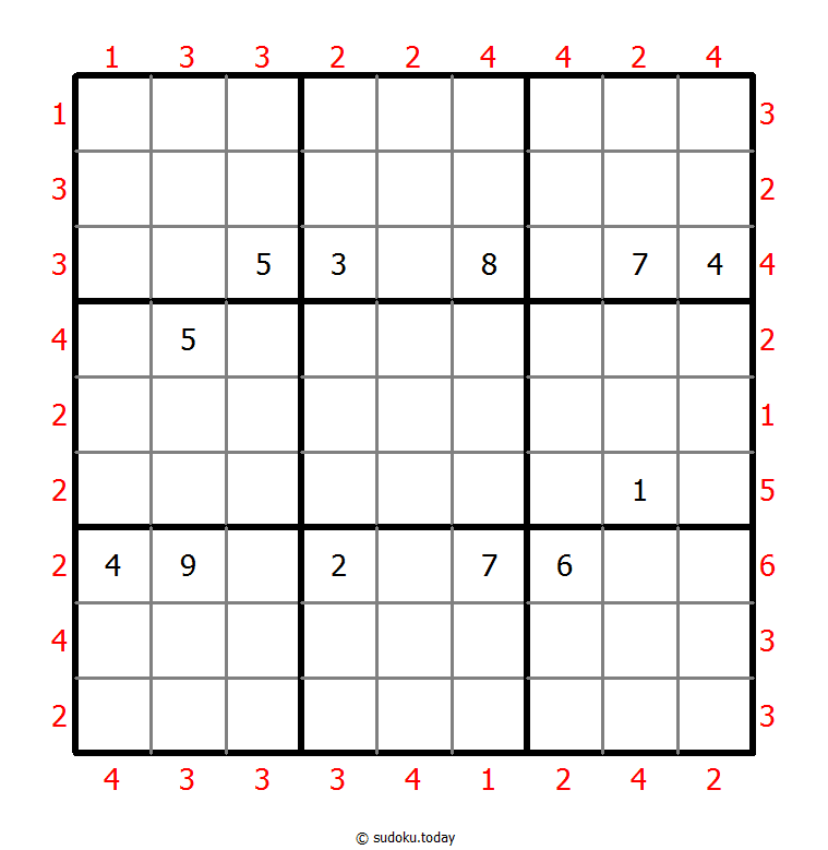 摩天大楼数独 #47696