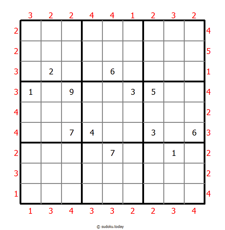 摩天大楼数独 #48001