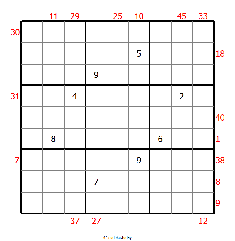X Sums Sudoku 2025年11月19日