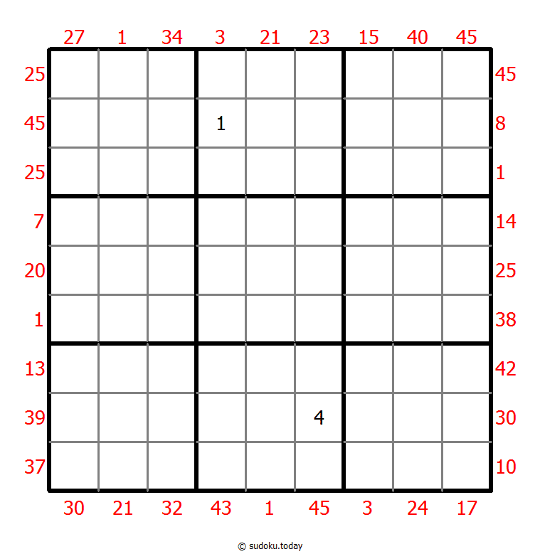 X Sums Sudoku 2025年12月23日