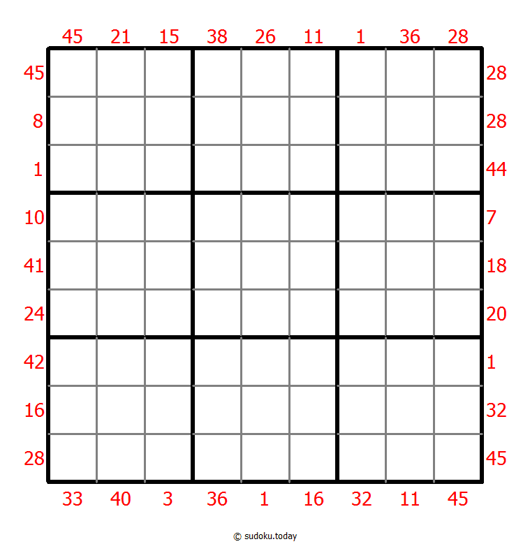 X Sums Sudoku 2025年10月30日
