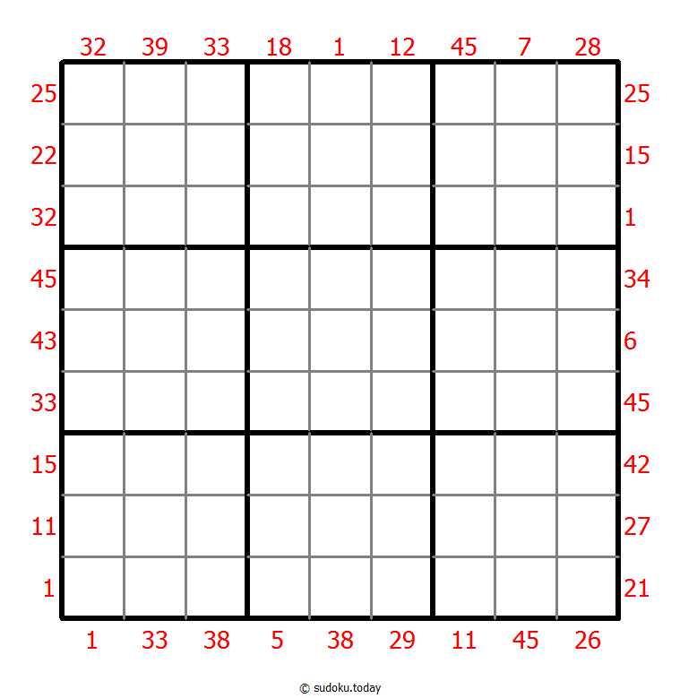 X Sums Sudoku 2026年01月04日