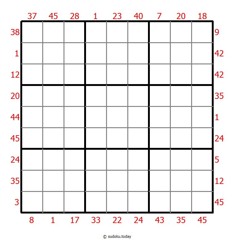 X Sums Sudoku 2025年10月31日