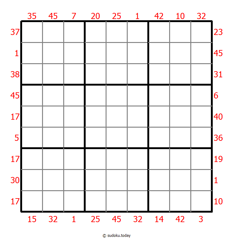 X Sums Sudoku 2026年01月03日