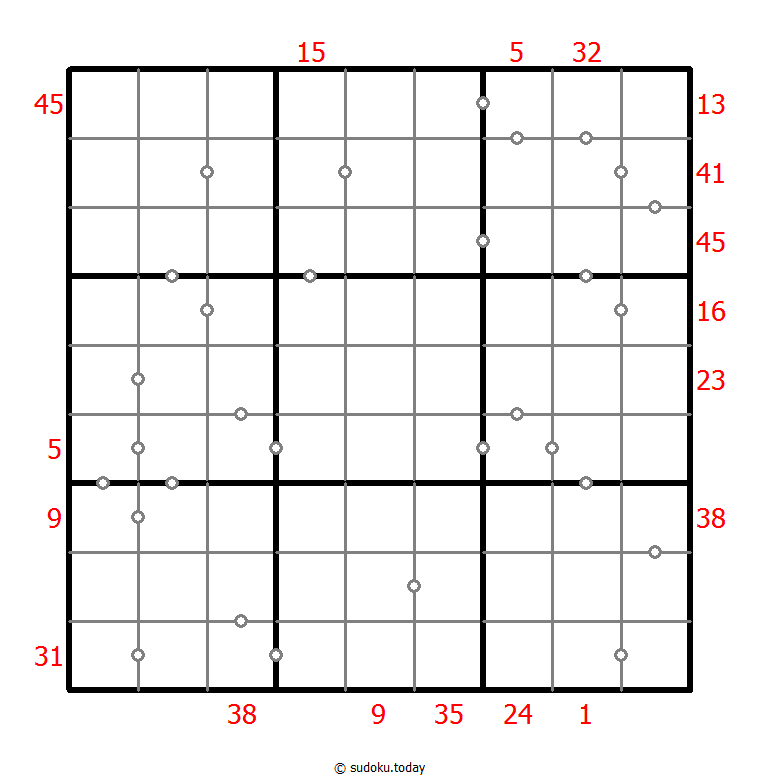 混合数独（XSum+连续） 示例题图