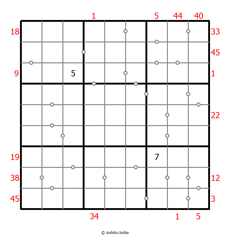 混合数独（XSum+连续） 示例题图