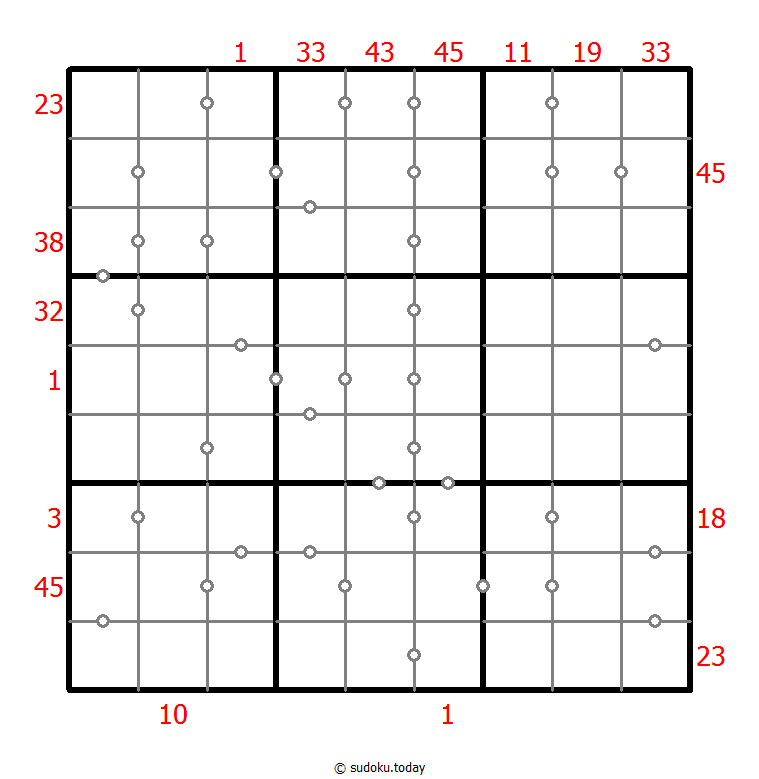 混合数独（XSum+连续） 示例题图