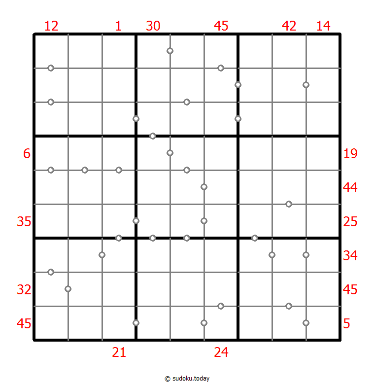 混合数独（XSum+连续） 示例题图