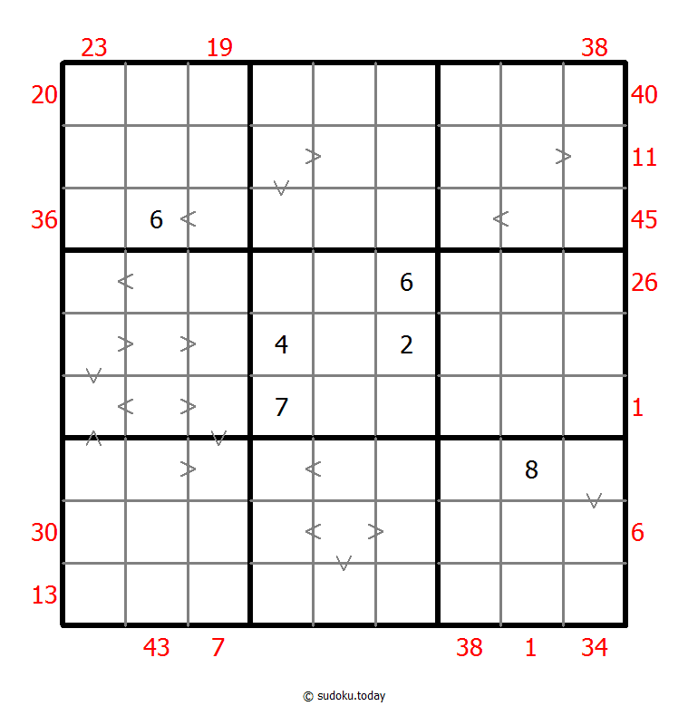 混合数独（前X数和+数比） 示例题图