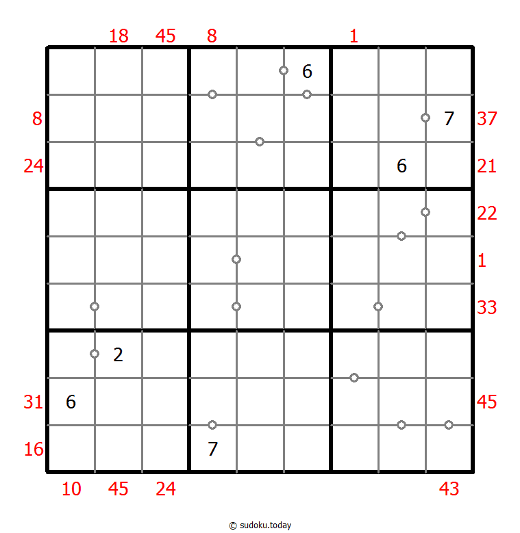 混合数独（XSum+非全标连续） #25502