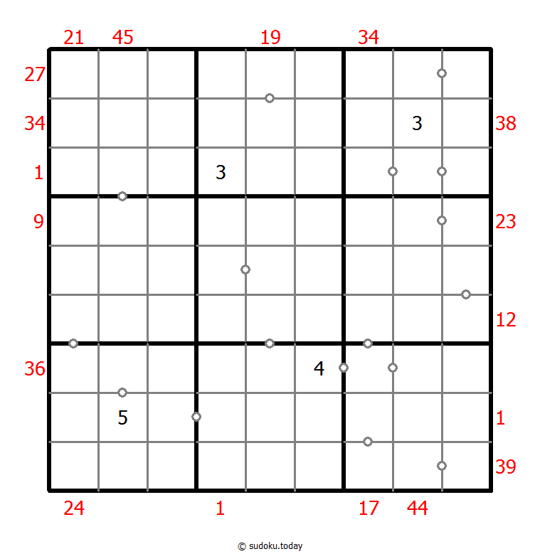 混合数独（XSum+非全标连续） #25522