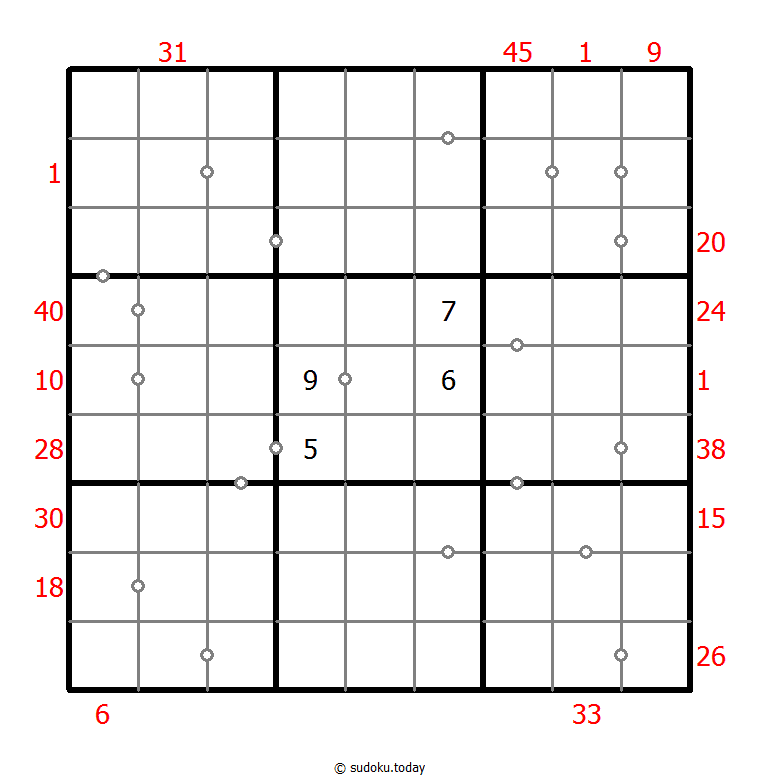 混合数独（XSum+非全标连续） #25527