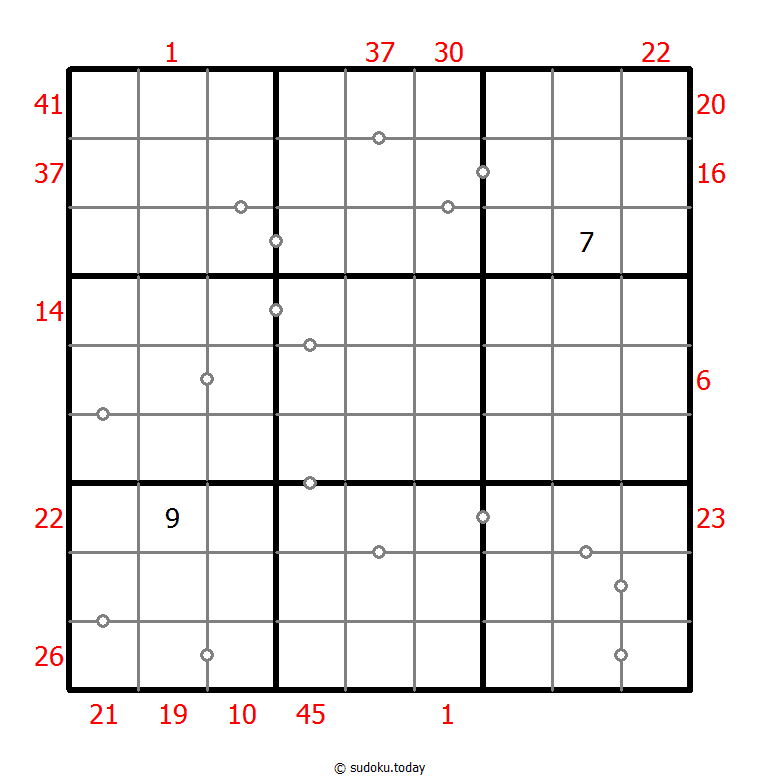 混合数独（XSum+非全标连续） #25528