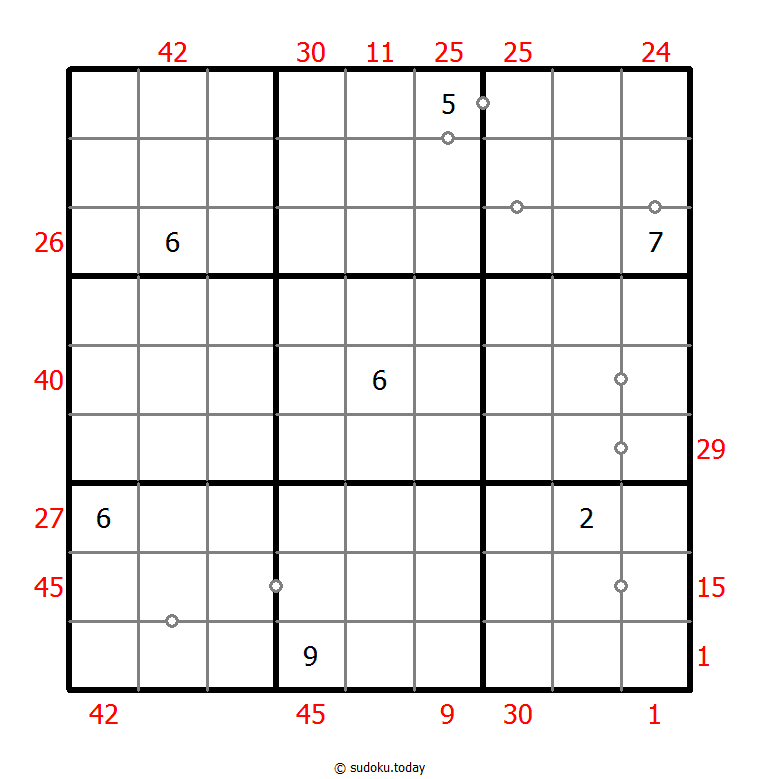 混合数独（XSum+非全标连续） #25529