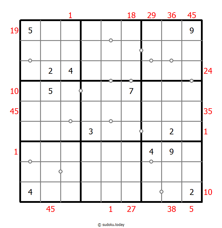 混合数独（XSum+非全标连续） #25531