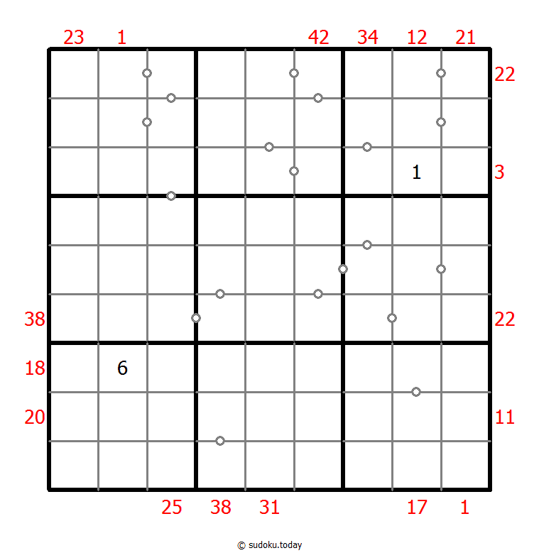 混合数独（XSum+非全标连续） #25537