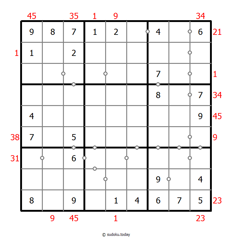 混合数独（XSum+非全标连续） #25538