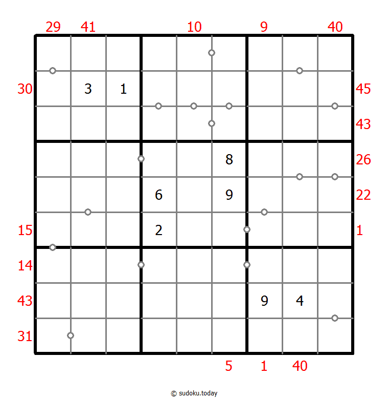 混合数独（XSum+非全标连续） #25540