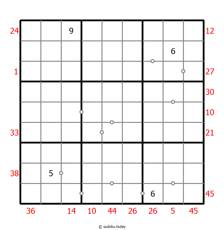 混合数独（XSum+非全标连续） #25546