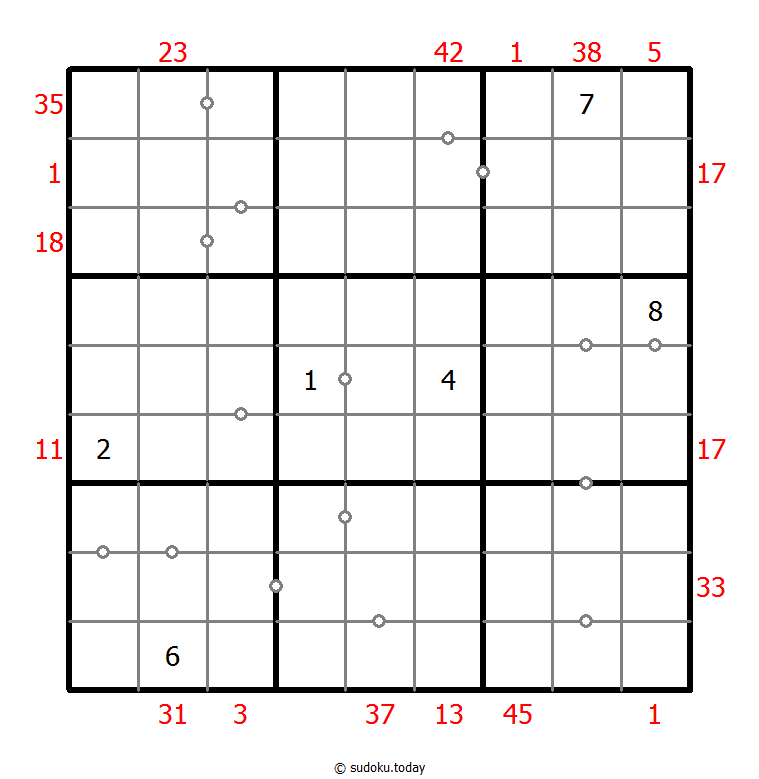 混合数独（XSum+非全标连续） #25547