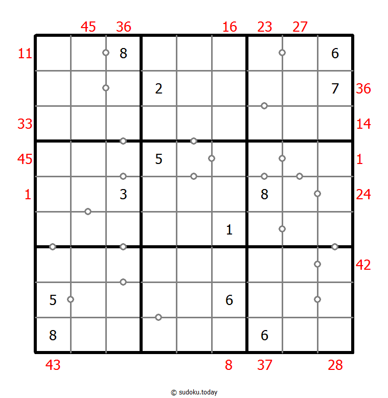 混合数独（XSum+非全标连续） #25554