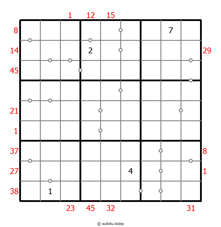混合数独（XSum+非全标连续） #25555