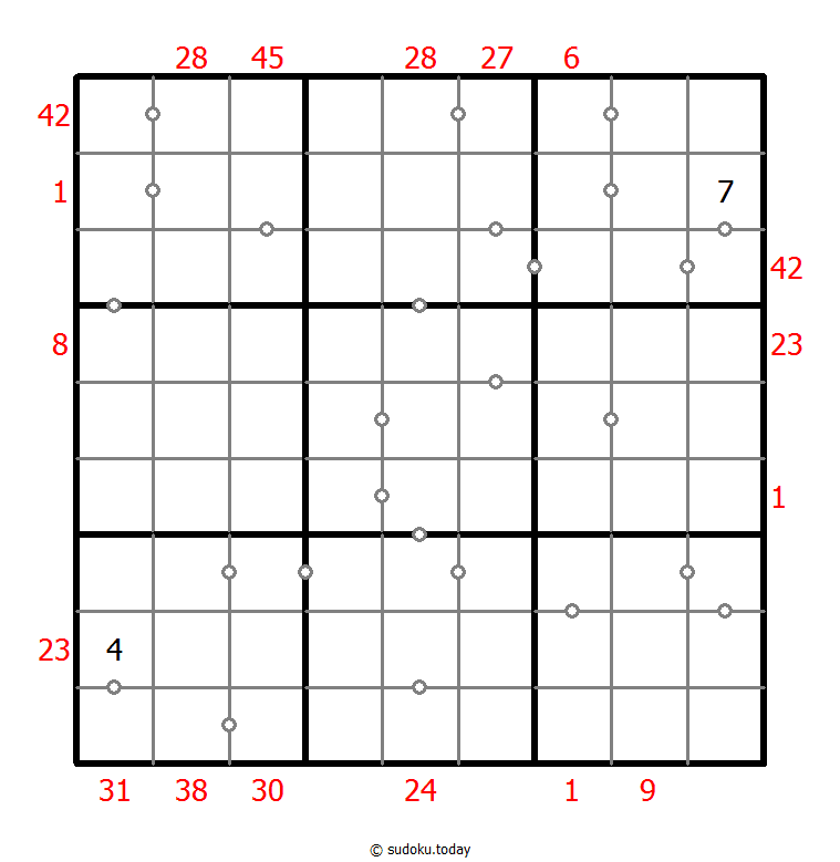 混合数独（XSum+非全标连续） #25557