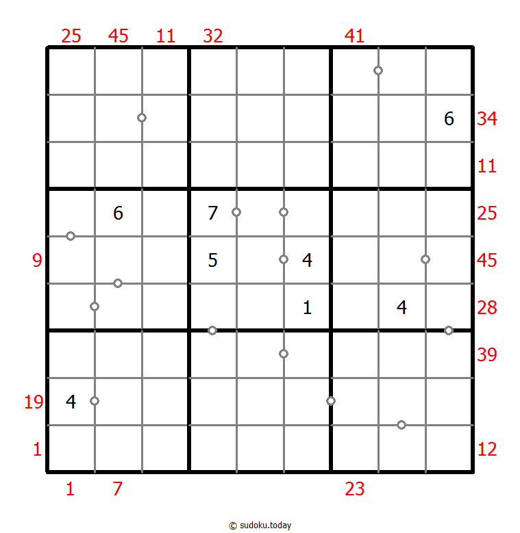 混合数独（XSum+非全标连续） #25560