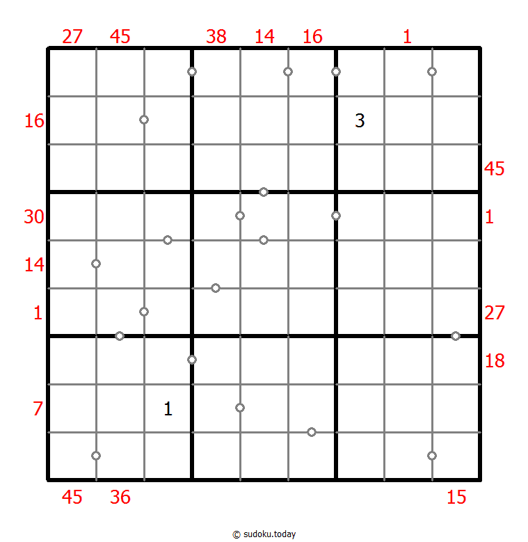 混合数独（XSum+非全标连续） #25562