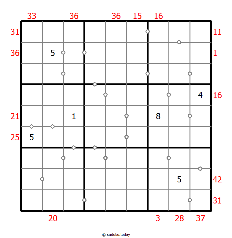 混合数独（XSum+非全标连续） #25566