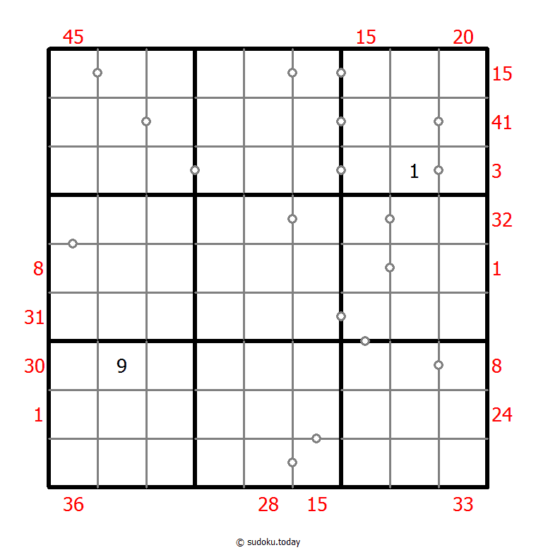 混合数独（XSum+非全标连续） #25570
