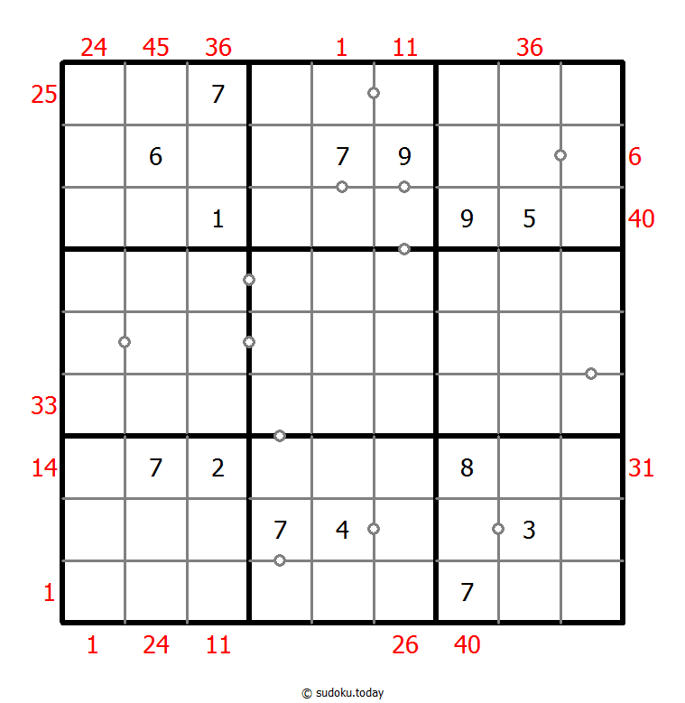 混合数独（XSum+非全标连续） #25577