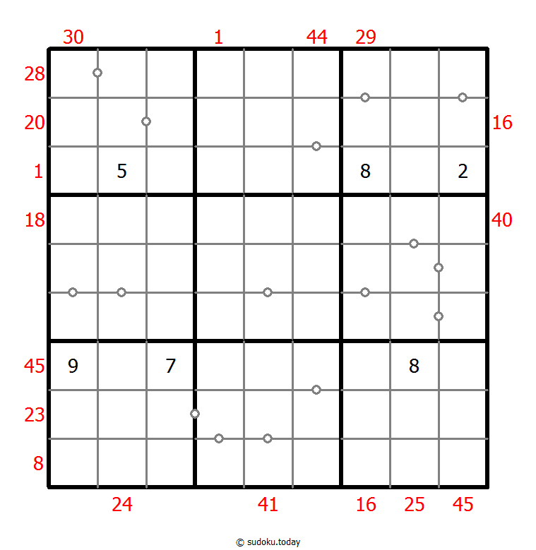 混合数独（XSum+非全标连续） #25579