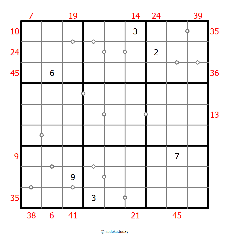 混合数独（XSum+非全标连续） #25584