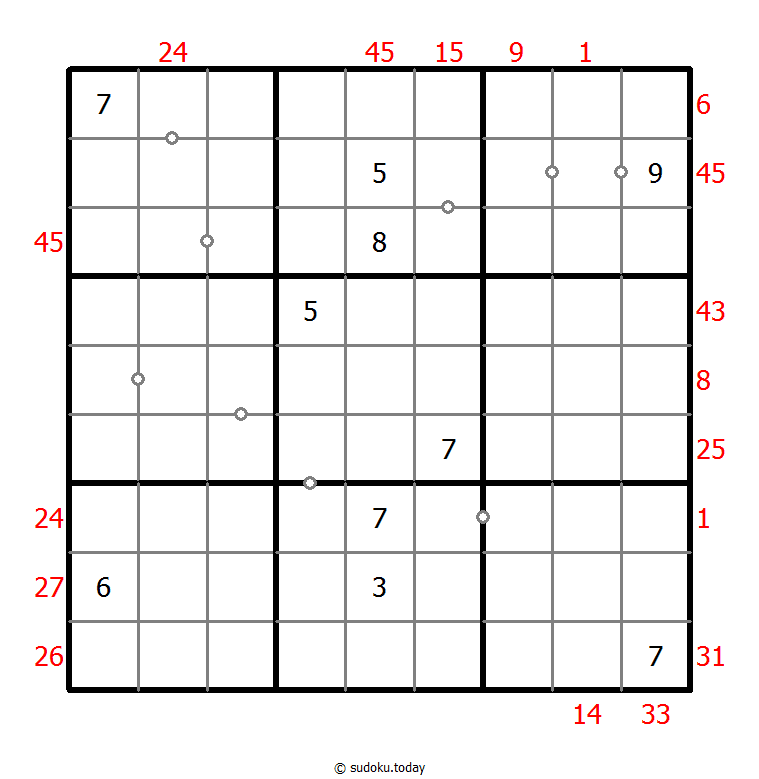 混合数独（XSum+非全标连续） #25594