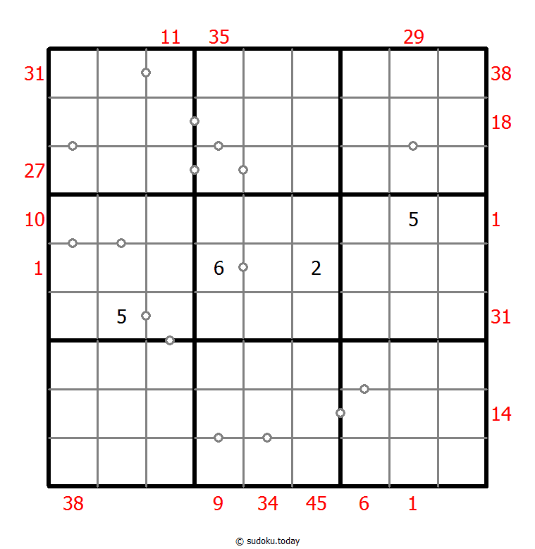 混合数独（XSum+非全标连续） #25600