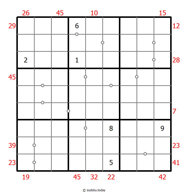 混合数独（XSum+非全标连续） #25604