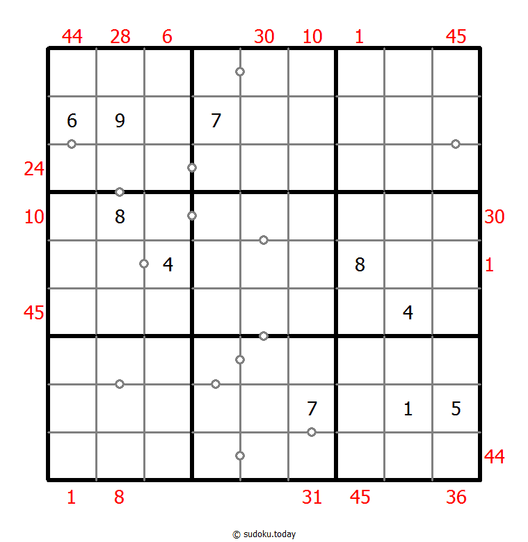 混合数独（XSum+非全标连续） #25607