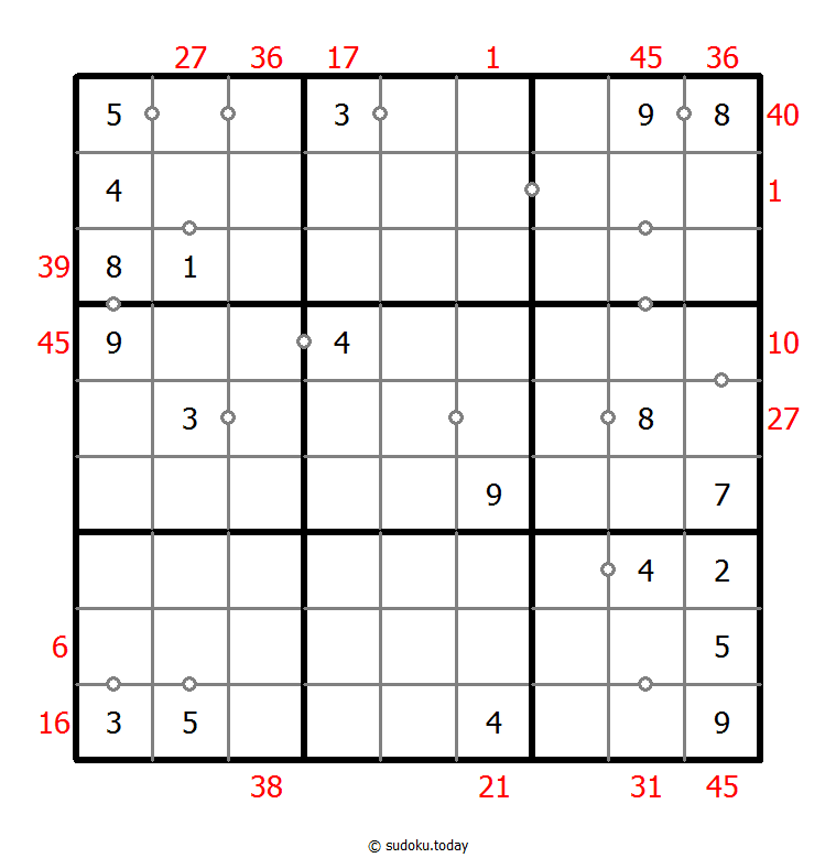 混合数独（XSum+非全标连续） #25622