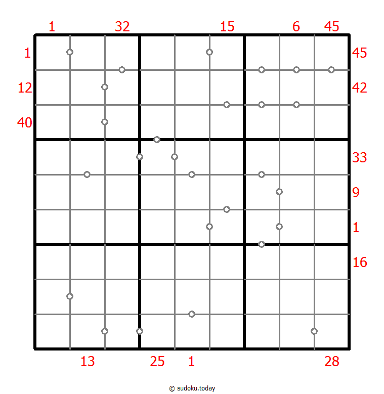 混合数独（XSum+非全标连续） #25624