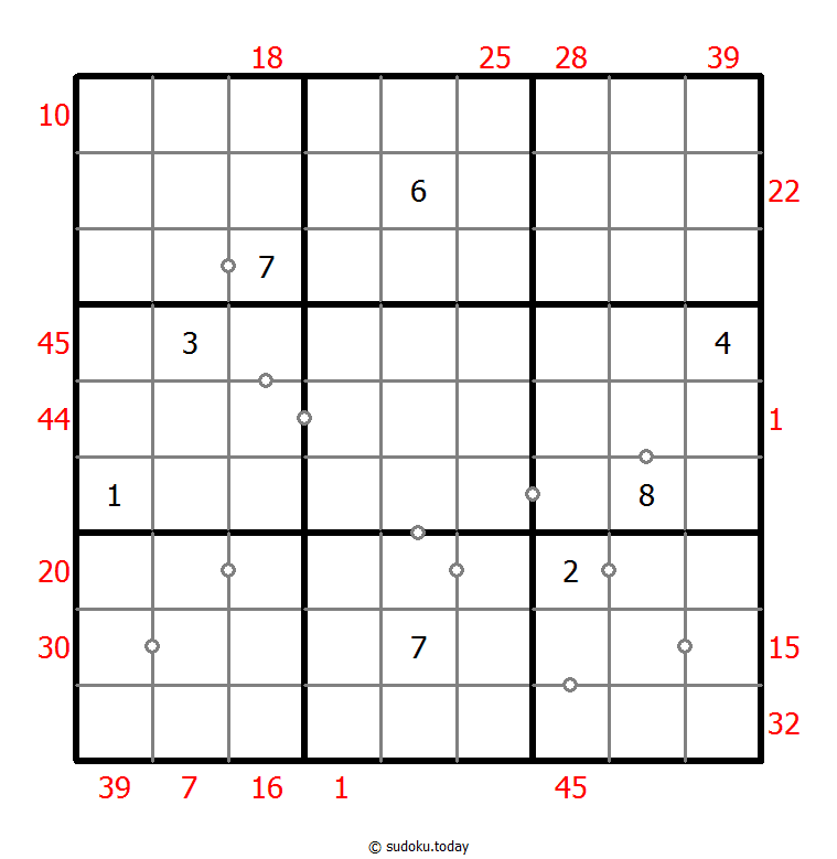 混合数独（XSum+非全标连续） #25626