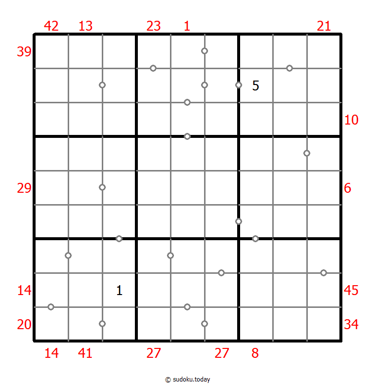 混合数独（XSum+非全标连续） #25630