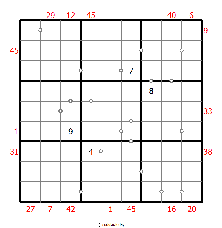 混合数独（XSum+非全标连续） #25638