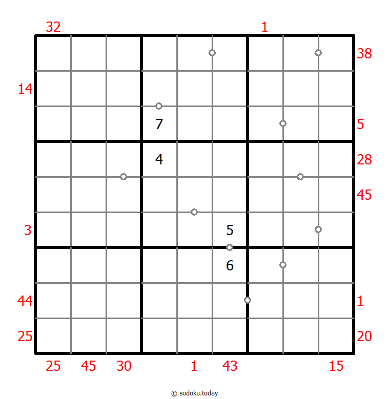 混合数独（XSum+非全标连续） #25642