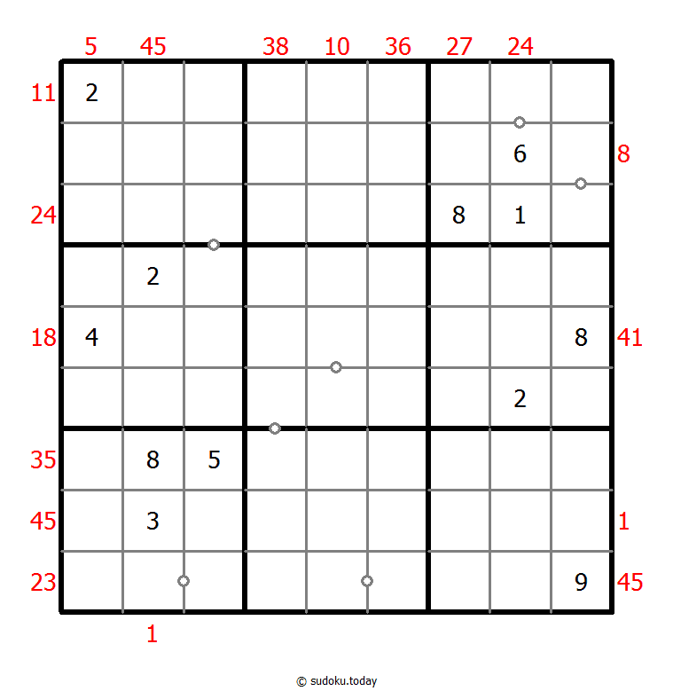 混合数独（XSum+非全标连续） #25646