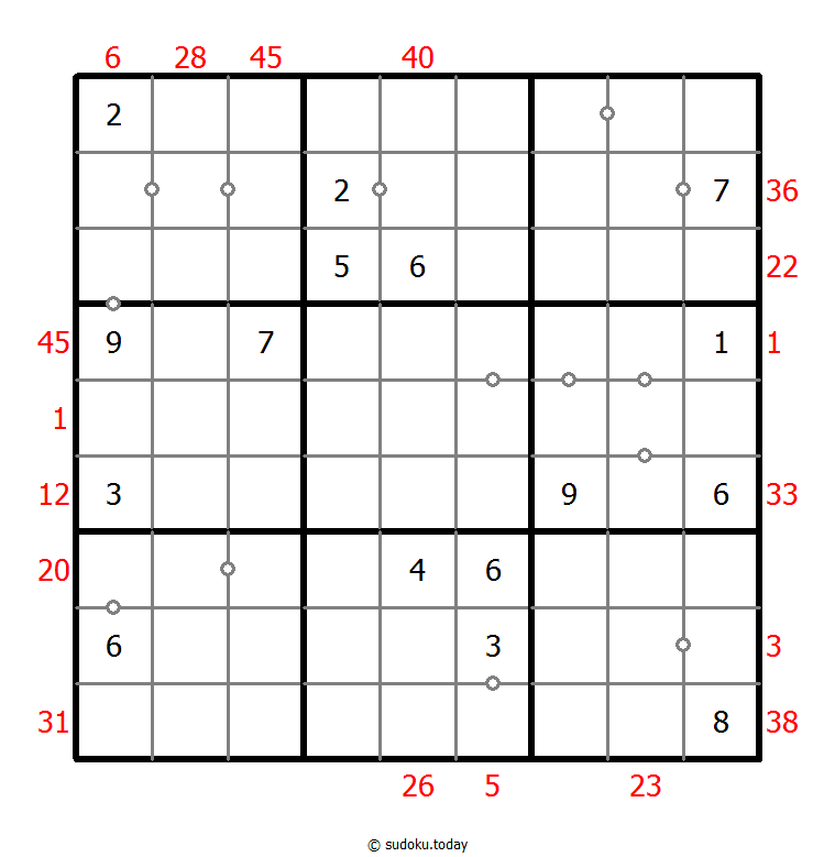 混合数独（XSum+非全标连续） #25648